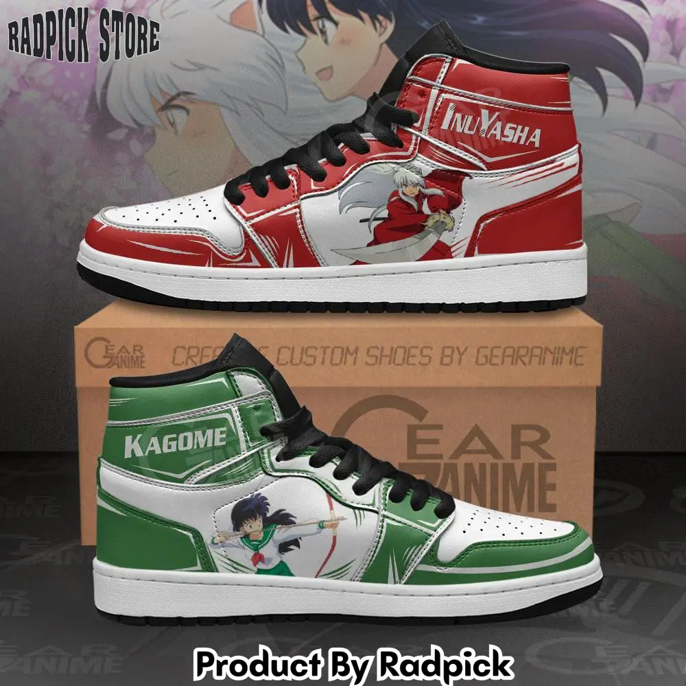 Inuyasha and kagome air jordan high top sneakers anime mn22  rp0251184